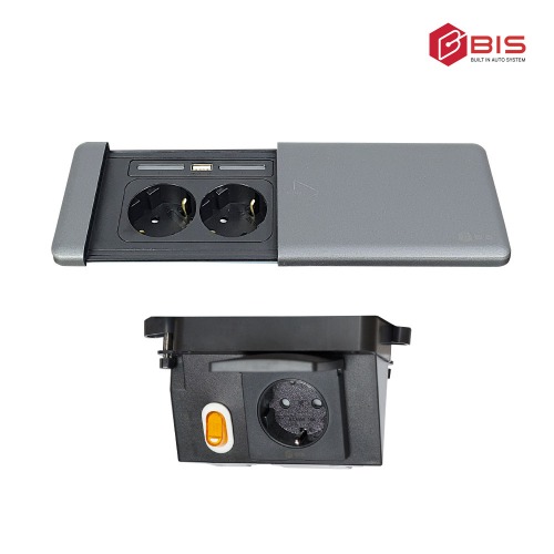 [BIS] 올인원 빌트인 충전콘센트 BIS-203 유선 USB 충전 슬라이딩콘센트